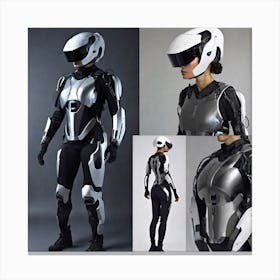 Futuristic Woman In Futuristic Suit 3 Canvas Print