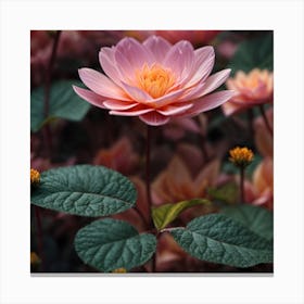 Pink Dalmatian Flower Canvas Print