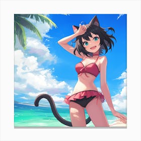 Anime Girl In Bikini 2 Canvas Print