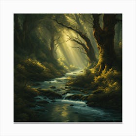 Stream In The Woods Canvas Print