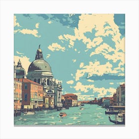 A Venice With Grand Canal Lofi Illustration 1720474664 4 Canvas Print