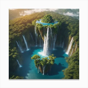 Waterfall In The Forest Canvas Print