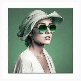 Portrait Of A Woman In Sunglasses Canvas Print