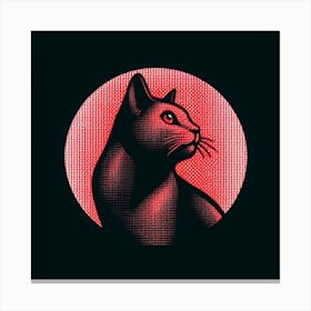 Cat In The Red Circle Canvas Print