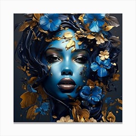 Blue Flower Painting 2 Canvas Print