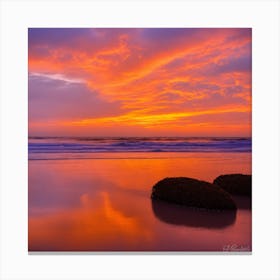 Sunset On The Beach 4 Canvas Print