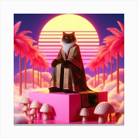 Cat In A Robe Canvas Print