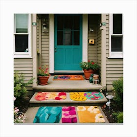 Colorful Door Mats Canvas Print