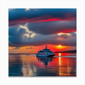 Sunset On A Boat 31 Canvas Print