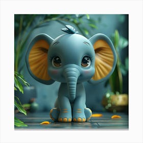 Cute Elephant 8 Canvas Print