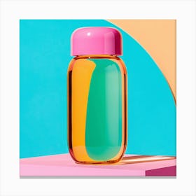 Water Bottle On A Colorful Background Canvas Print