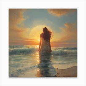 Sun with sea Canvas Print