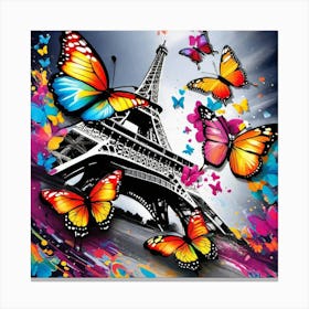 Butterflies In Paris 32 Canvas Print