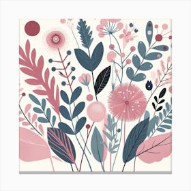 Scandinavian style, Pink bouquet Canvas Print