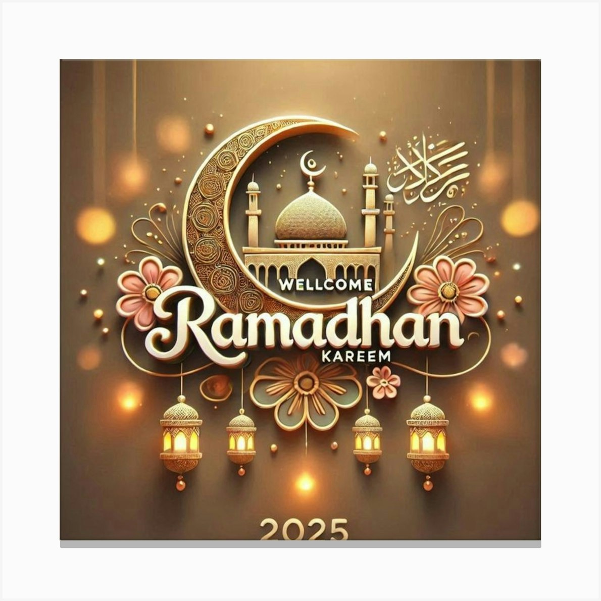 Ramadan Greeting Card Canvas Print by Trudy Paula's Art