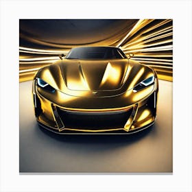 Golden Sports Car 16 Canvas Print