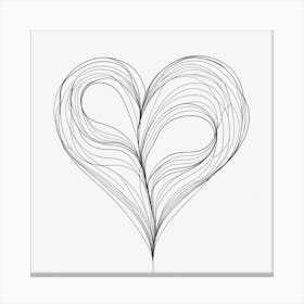 Heart Shaped Drawing, Transparent Png Download Canvas Print