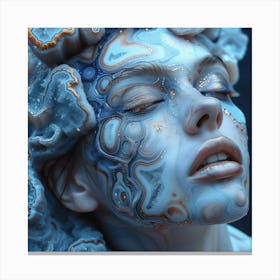 Woman With A Blue Face Canvas Print