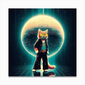 Disco Cat Canvas Print