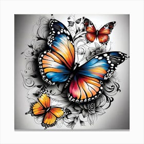 Butterfly Tattoo Design Canvas Print