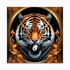 Tiger With Billiard Ball Canvas Print