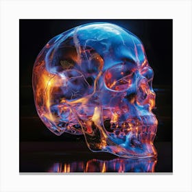 Skull With Flames Canvas Print