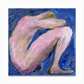 Desperate Man - male nude homoerotic gay art square blue adult mature Anton Maliar bedroom painting Canvas Print