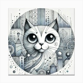 Vesper Whisk City Cat Canvas Print