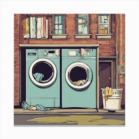 Illustration Of A Laundry Room Canvas Print