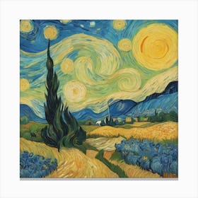 Starry Night Art Print 1 Canvas Print