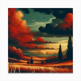 Sunset In Tuscany 7 Canvas Print