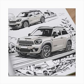 Mini Countryman Coloring Book Canvas Print