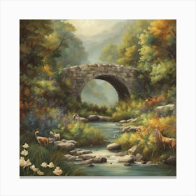 Bridge Over The Stream Canvas Print
