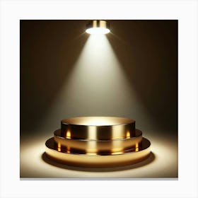 Golden Podium With Spotlight Canvas Print