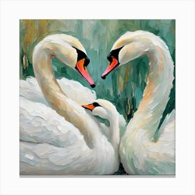 Family Of Swans Canvas Print