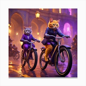 Cat Riders Canvas Print