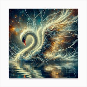 White Swan Water Bird Canvas Print