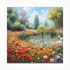 Bridge In The Garden Canvas Print