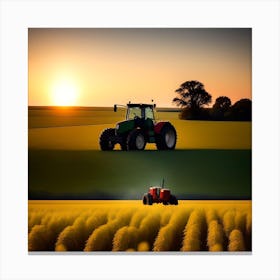 Tractor Trails Canvas Print