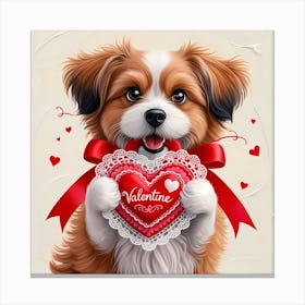 Valentine'S Day Dog Canvas Print