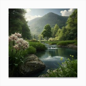 River In The Mountains 1 Canvas Print