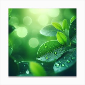 Raindrops on Leaves 3 Canvas Print