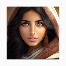 A beautiful arab girl woth brown eyes Canvas Print