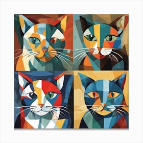 Four Cats 2 Canvas Print