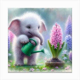 Watering Elephant 1 Canvas Print