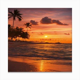 Sunset On The Beach 13 Canvas Print