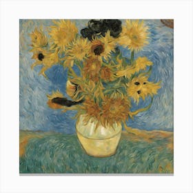 Sunflowers In A Vase - Van Gogh Lienzo