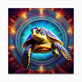 Turtle In Space Canvas Print