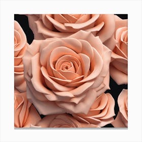 Peach Roses 4 Canvas Print