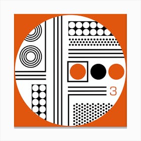 Orange Mid Century Geometric Print Canvas Print